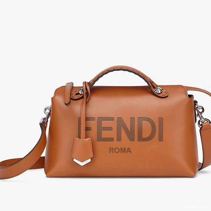 Cheap The Medium ROMA Calf Logo Leather In Bag Brown Boston Way Fendi By 0812
